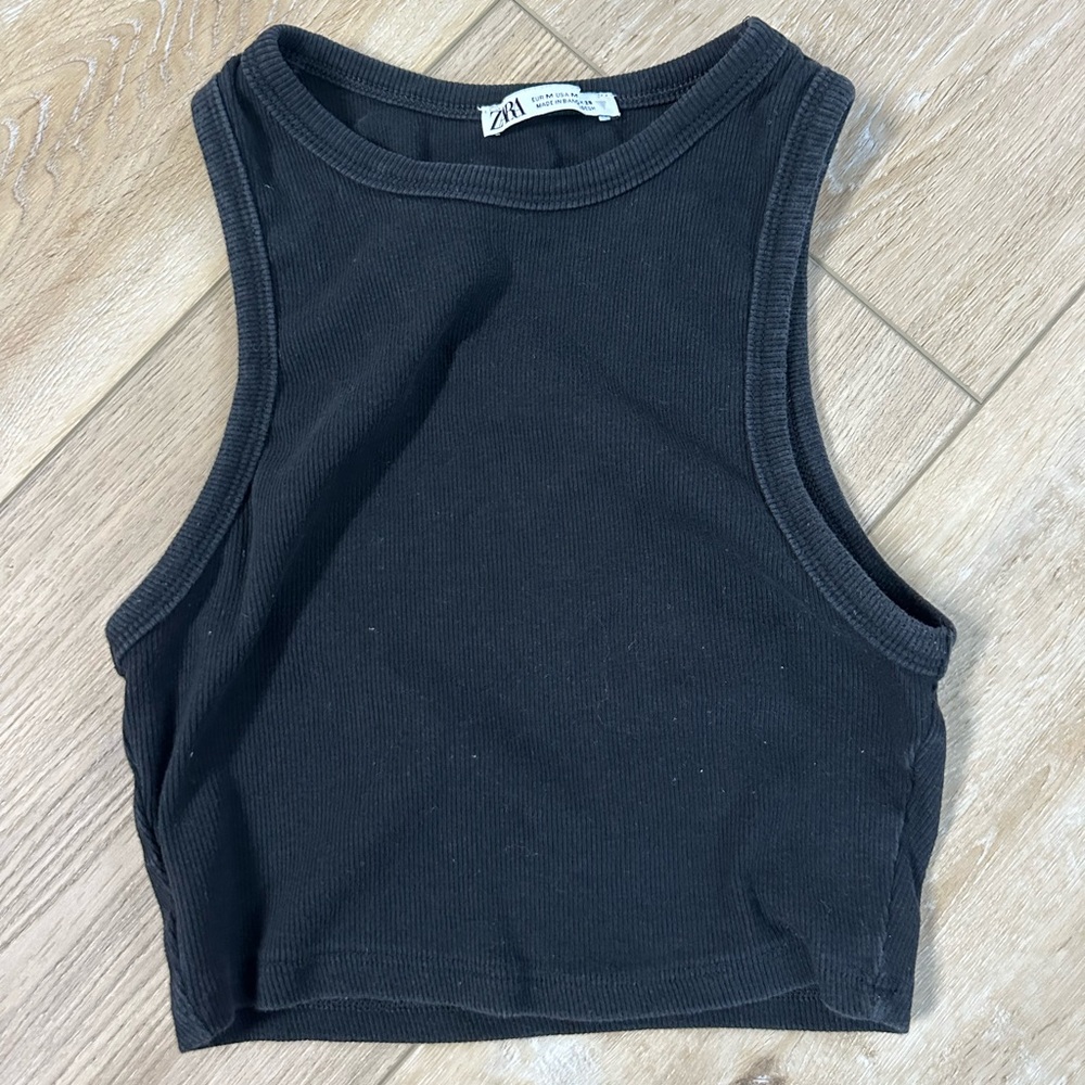 Zara Classic Black Sleeveless Top